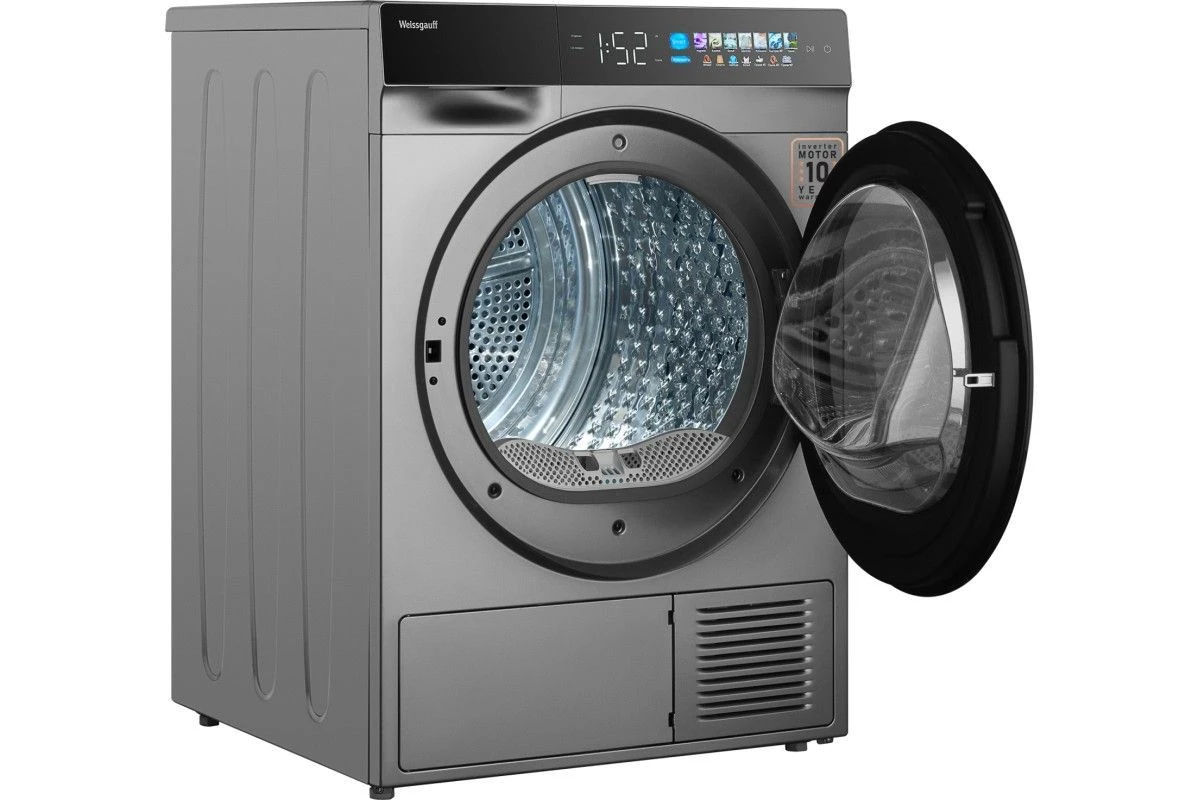 Сушильная машина с инвертором и ультрафиолетом Weissgauff WD 998 Heat Pump Full Touch Silver
