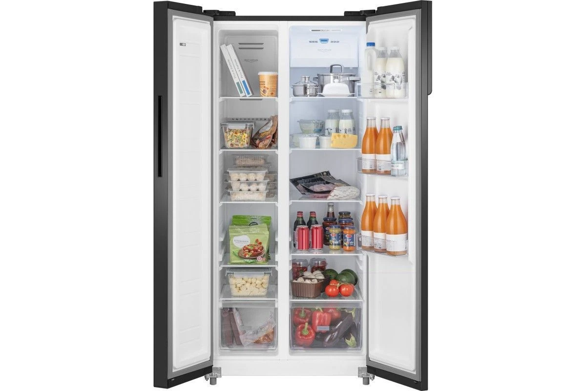 Отдельностоящий холодильник с инвертором Weissgauff WSBS 500 Inverter NoFrost Black Glass