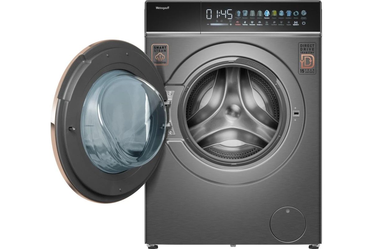 Cтиральная машина с сушкой Weissgauff WMD 58411 Direct Drive Inverter Premium Steam Grey