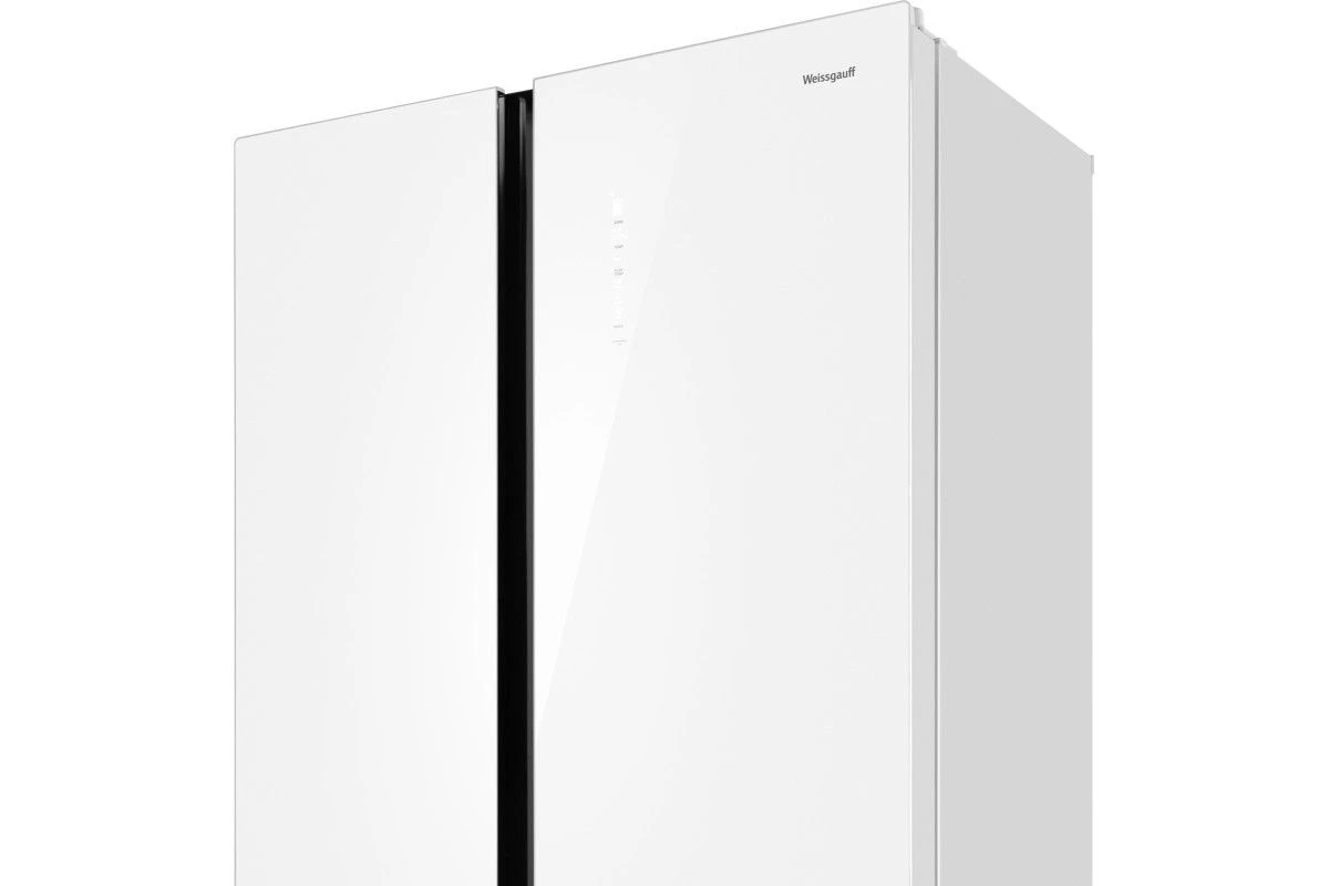 Отдельностоящий холодильник с инвертором Weissgauff WSBS 1036 Inverter NoFrost Premium White Glass
