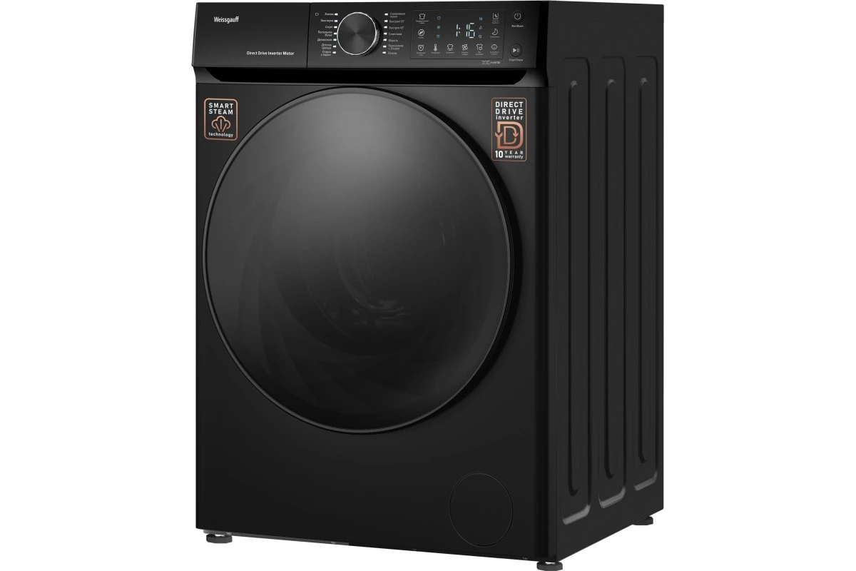 Стиральная машина с прямым приводом Weissgauff WM 59411 Direct Drive Inverter Steam Matt Black