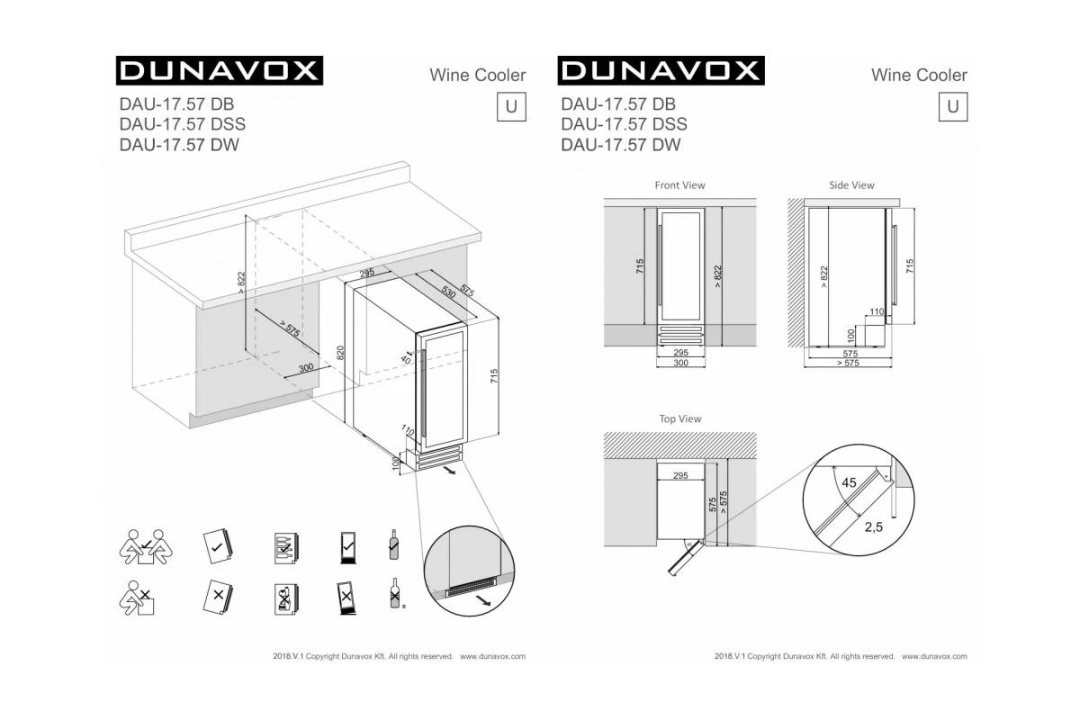 Винный шкаф Dunavox DAU-17.57DW