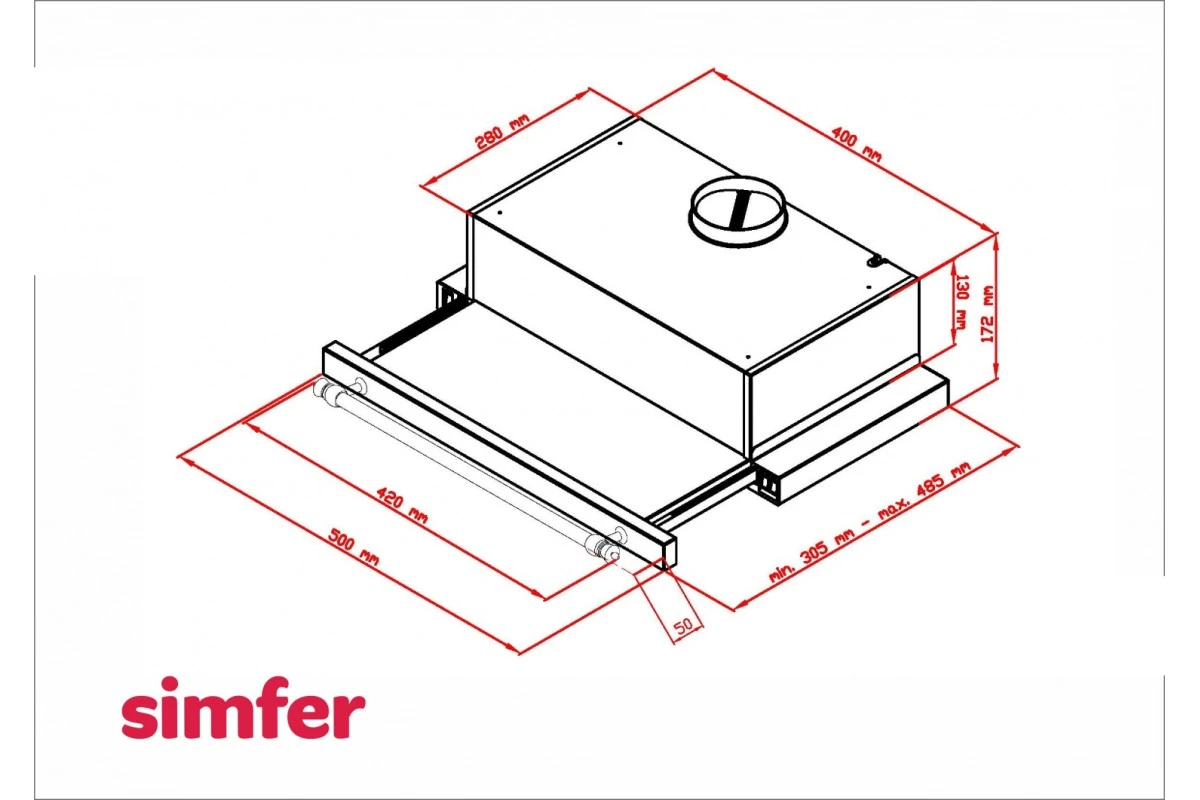 Встраиваемая вытяжка Simfer 6001W