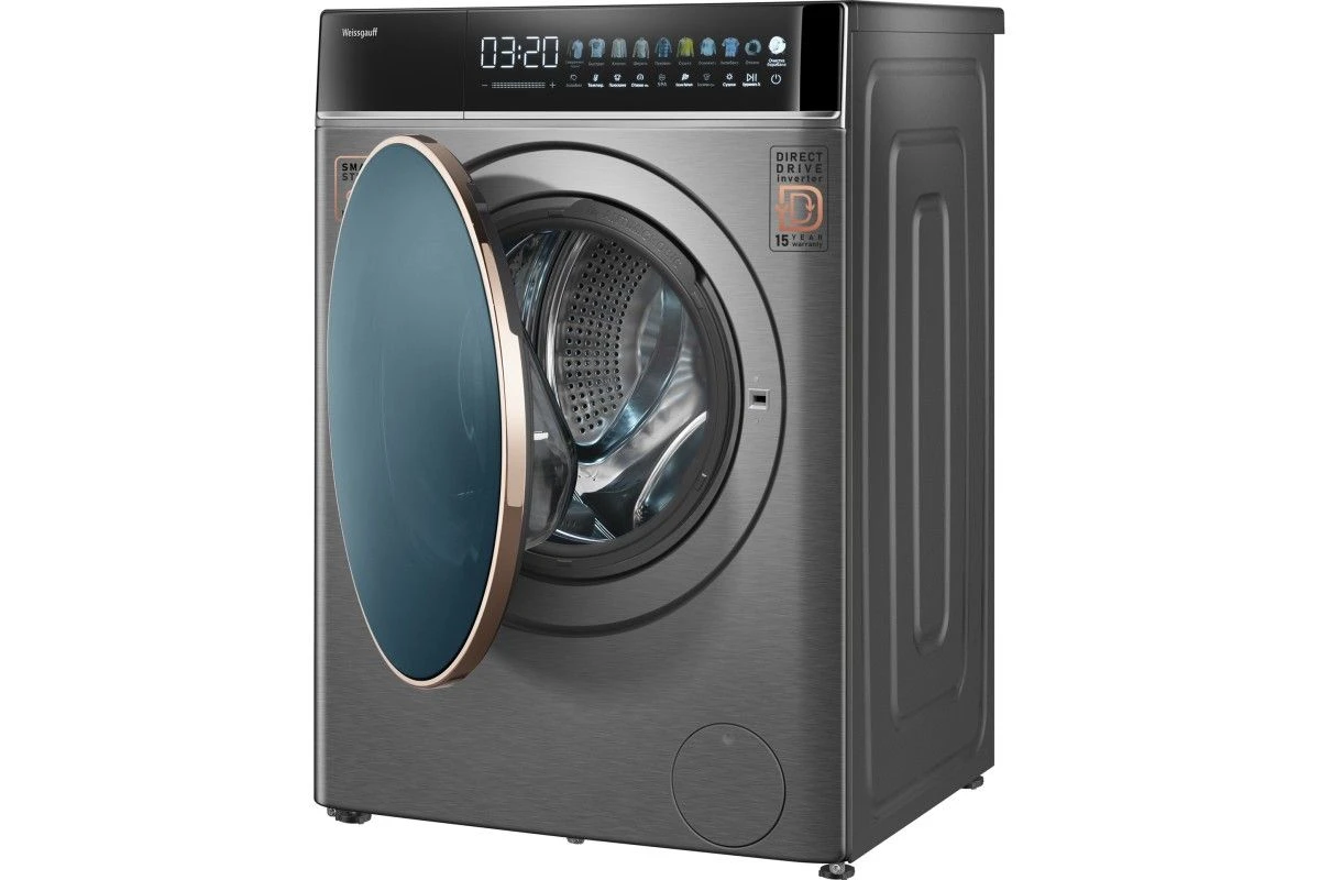 Cтиральная машина с сушкой Weissgauff WMD 58411 Direct Drive Inverter Premium Steam Grey