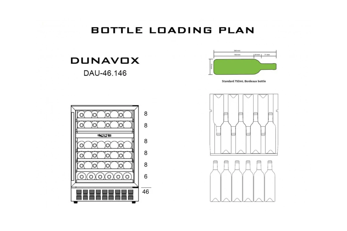 Винный шкаф Dunavox DAU-46.146DW