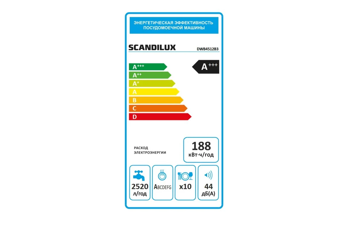 Встраиваемая посудомоечная машина Scandilux DWB 4512B3