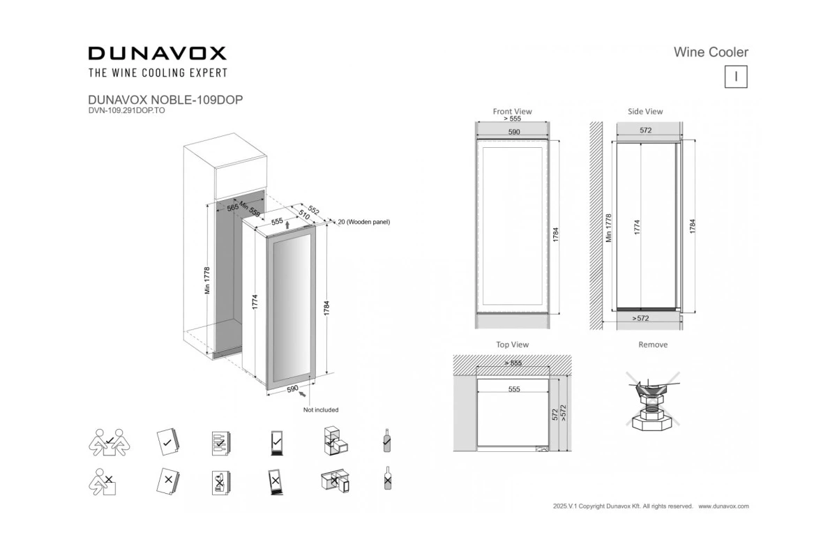 Винный шкаф Dunavox DVN-109.291DOP.TO