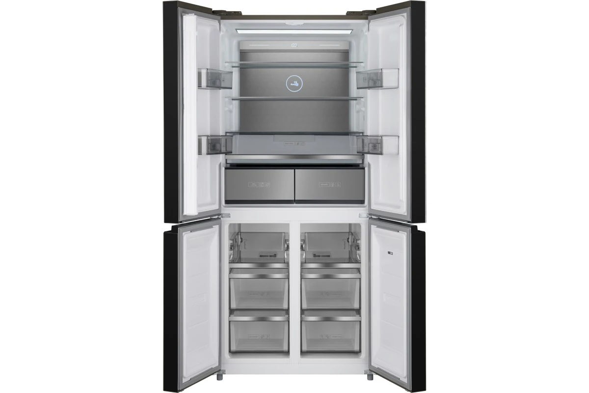 Отдельностоящий холодильник с инвертором Weissgauff WCD 590 Nofrost Inverter Premium EcoFresh Blue Glass