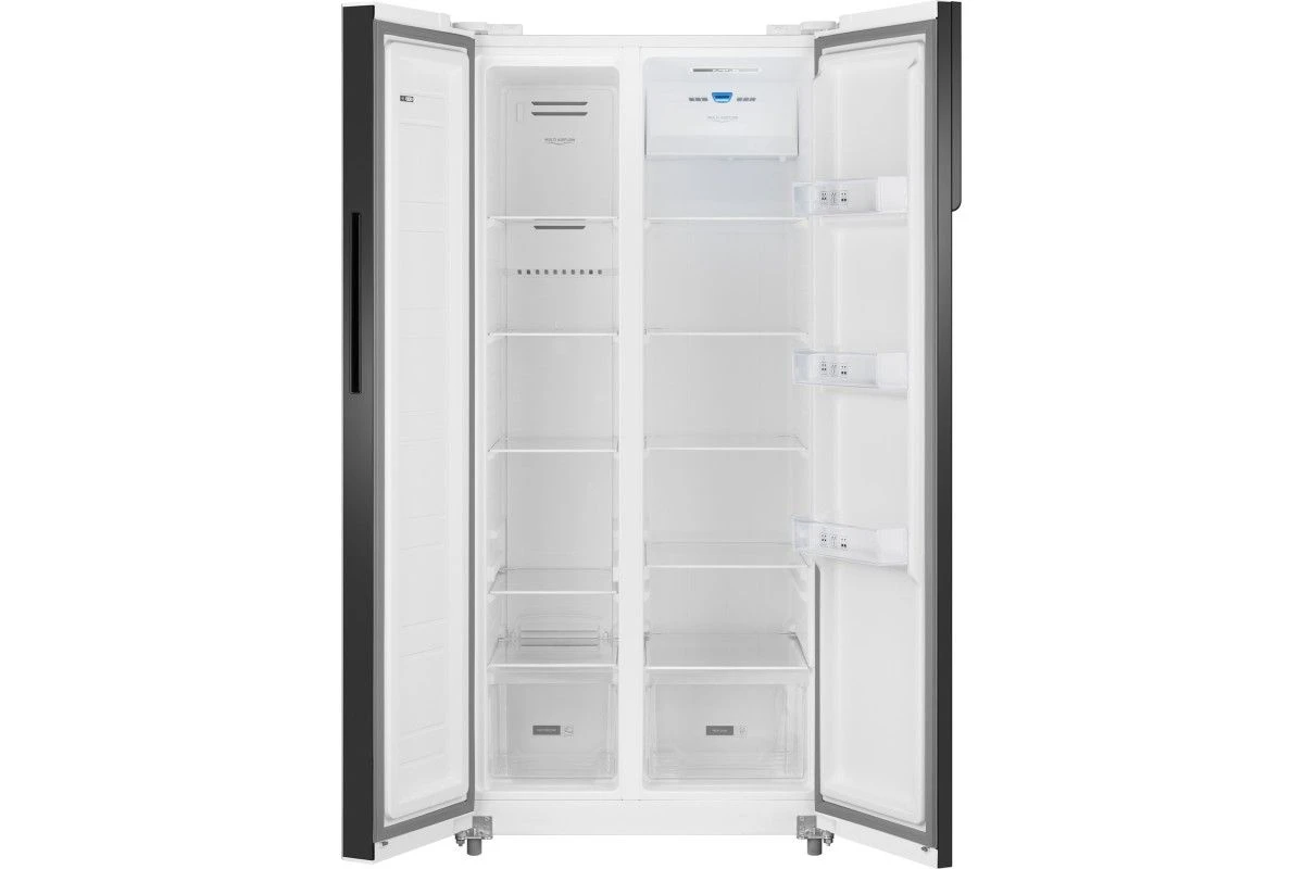 Отдельностоящий холодильник с инвертором Weissgauff WSBS 500 Inverter NoFrost White Glass