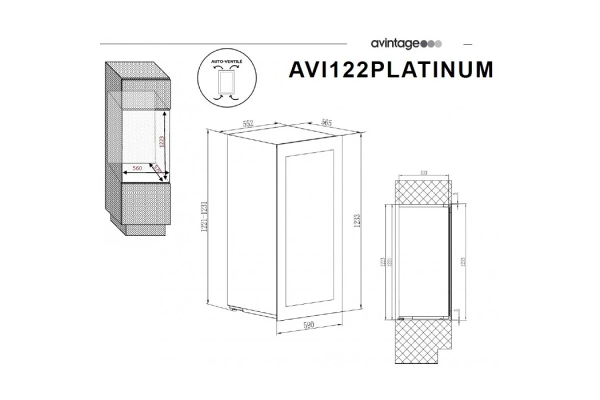 Двухзонный винный шкаф Avintage AVI122PLATINUM