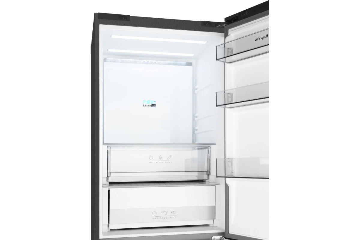 Отдельностоящий холодильник Weissgauff WFD 450 Total NoFrost Inverter Dark Grey Built-in