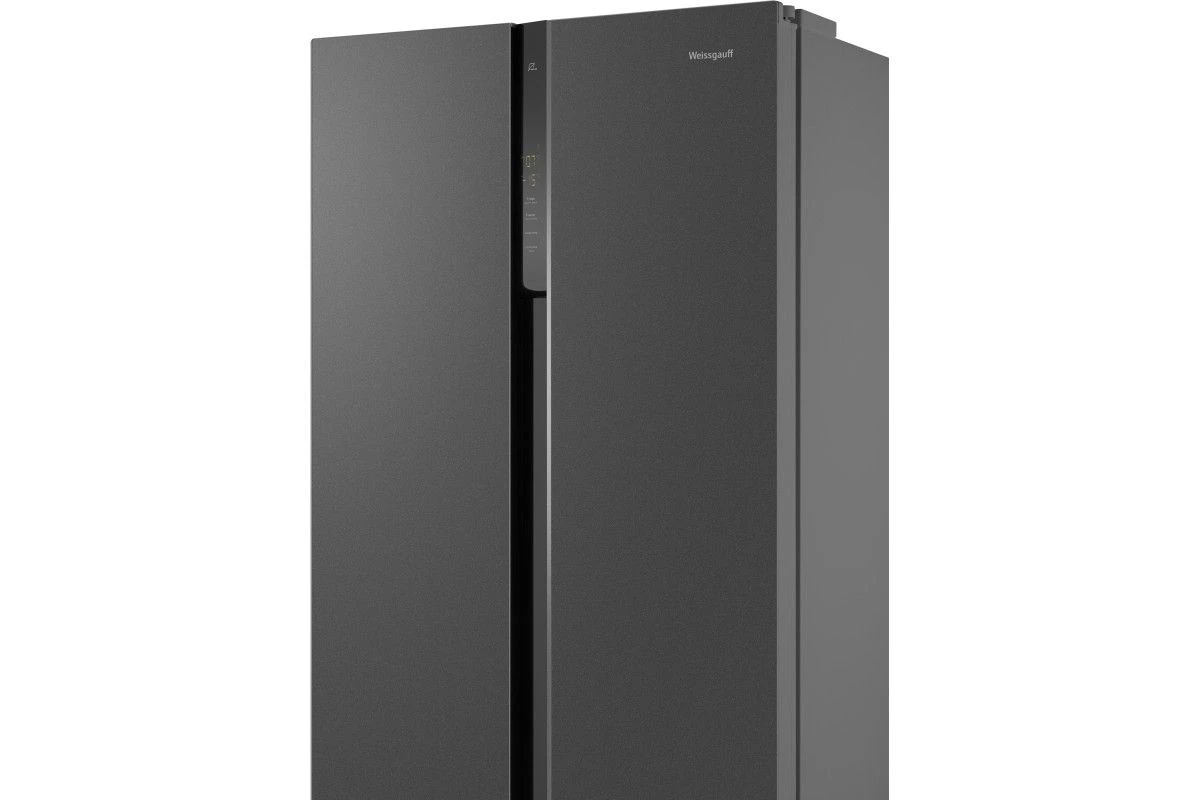 Отдельностоящий холодильник с инвертором Weissgauff WSBS 500 Inverter NoFrost Bru Steel Glass