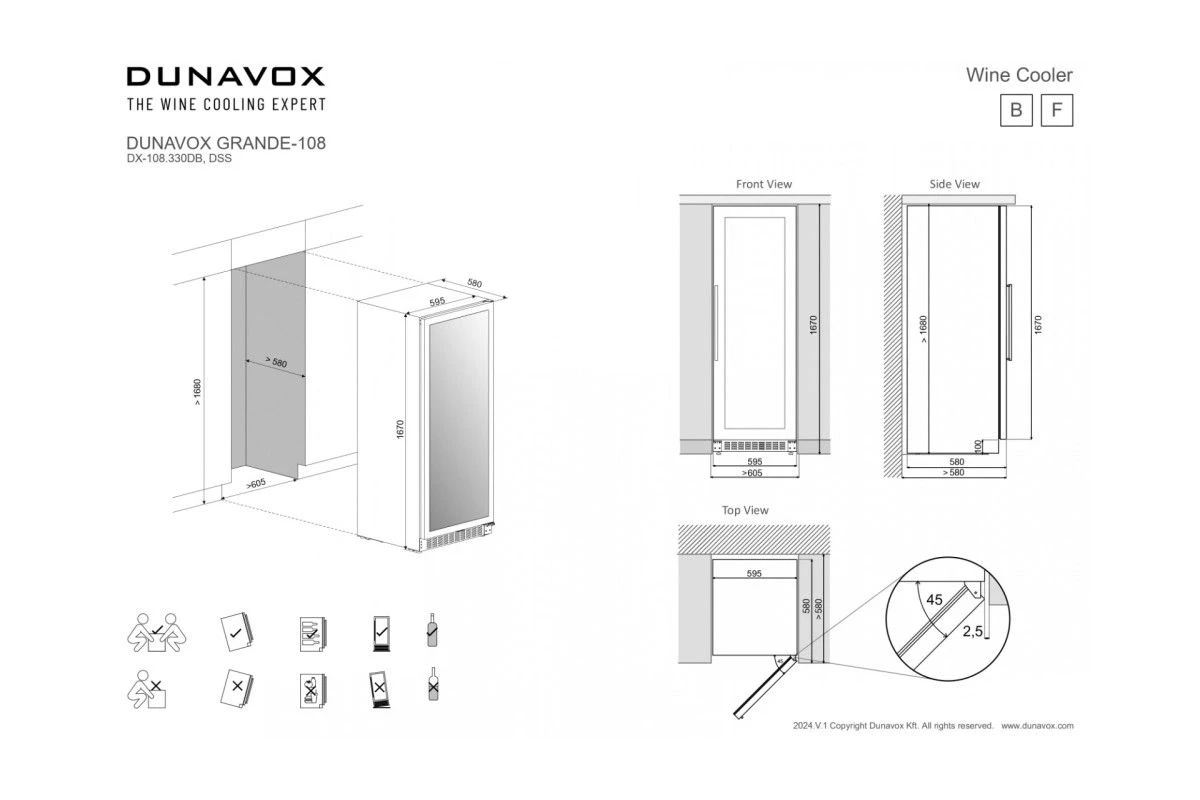 Винный шкаф Dunavox DX-108.330DB
