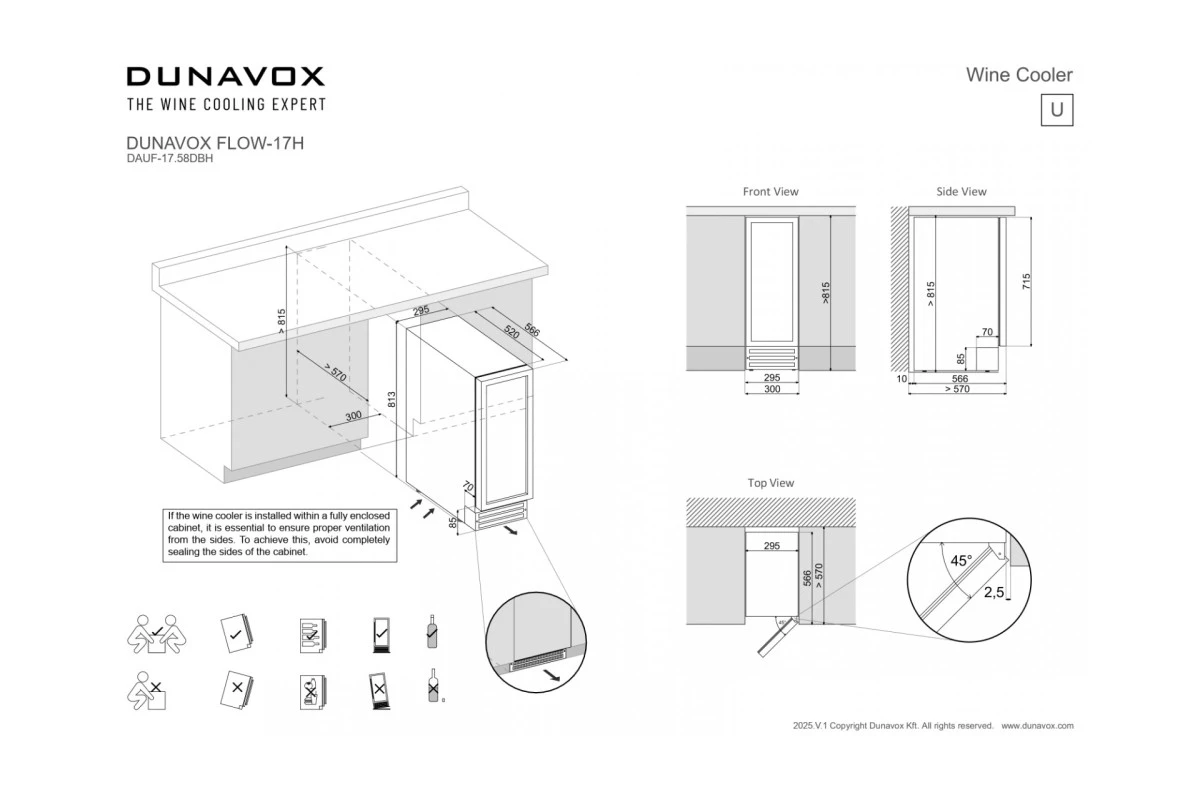 Винный шкаф Dunavox DAUF-17.58DBH