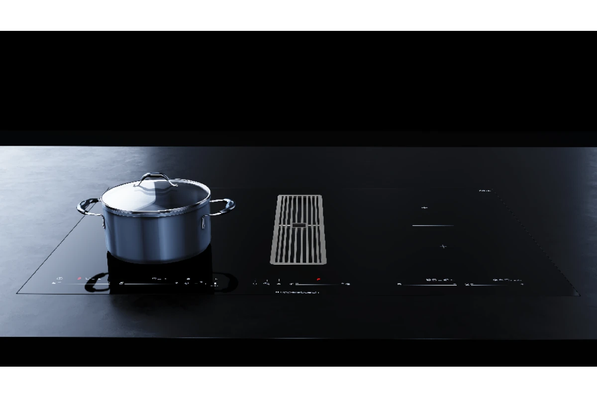 Индукционная варочная панель с вытяжкой Kuppersbusch KMI 8590.0 SR Stainless Steel
