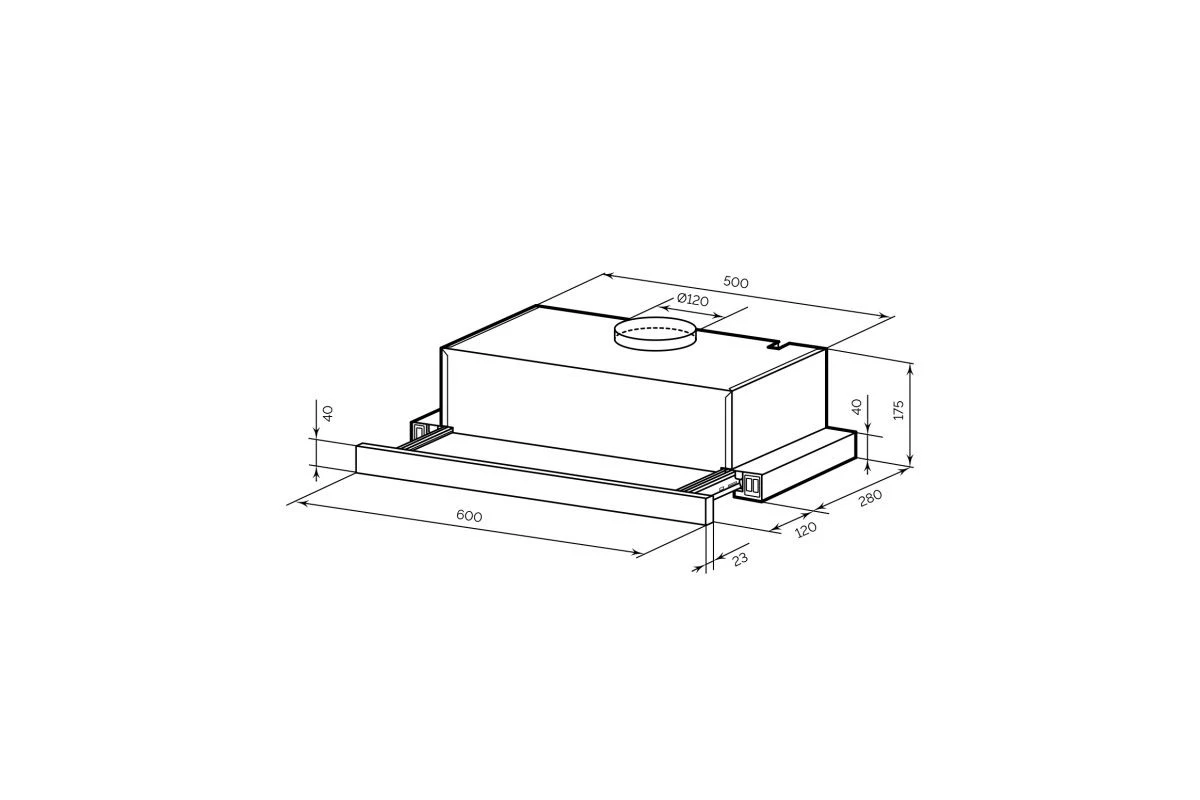Встраиваемая кухонная вытяжка LEX HONVER G 2M 600 WHITE