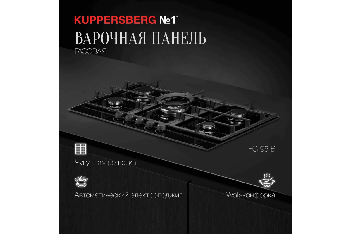 Газовая варочная панель Kuppersberg FG 95 B