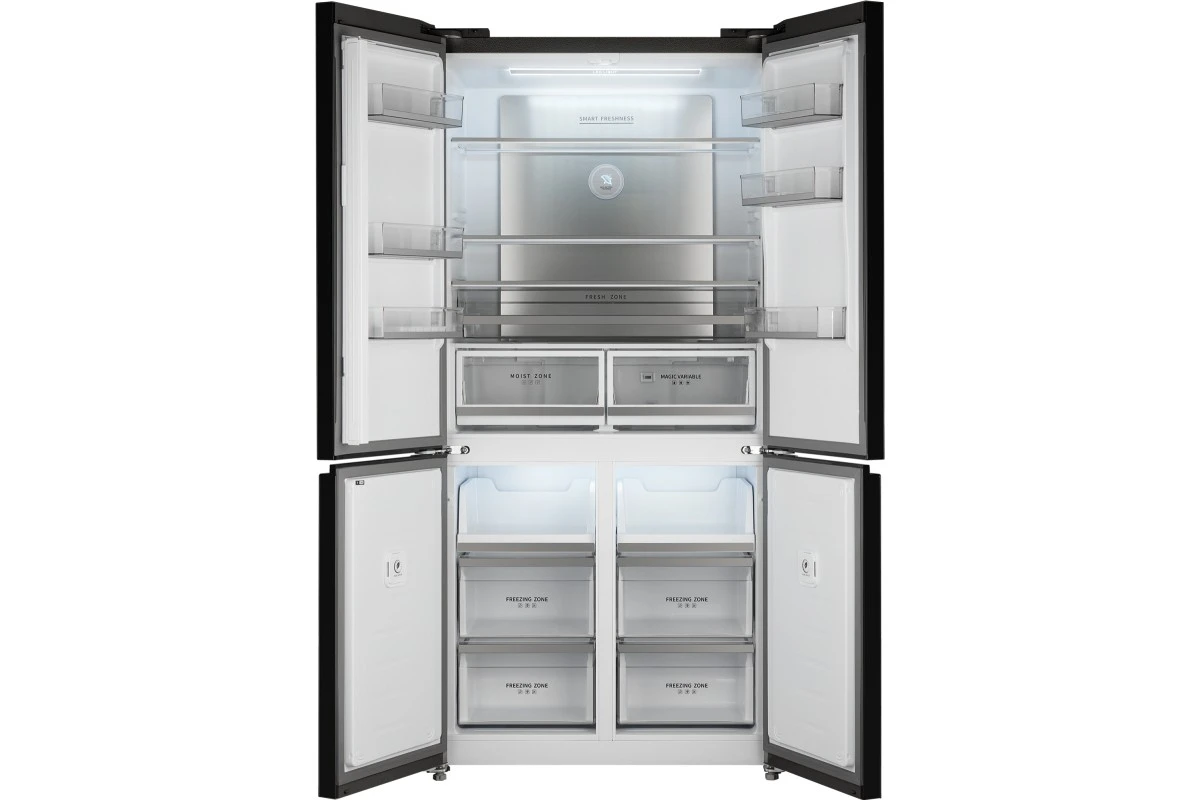 Отдельностоящий холодильник с инвертором Weissgauff WCD 510 Built-in Inverter NoFrost Black Glass