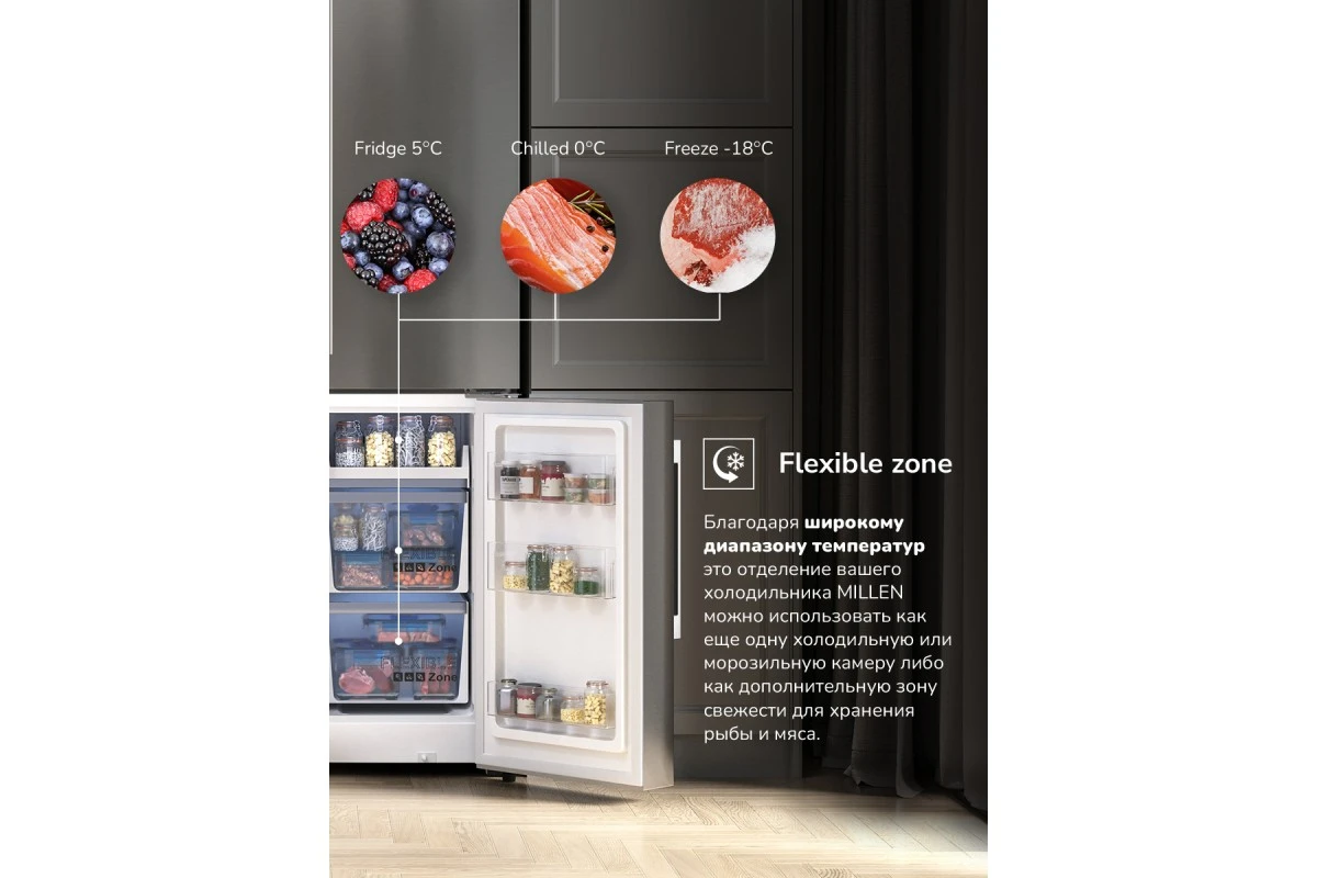 Отдельностоящий холодильник Cross Door Millen MCD 595XID