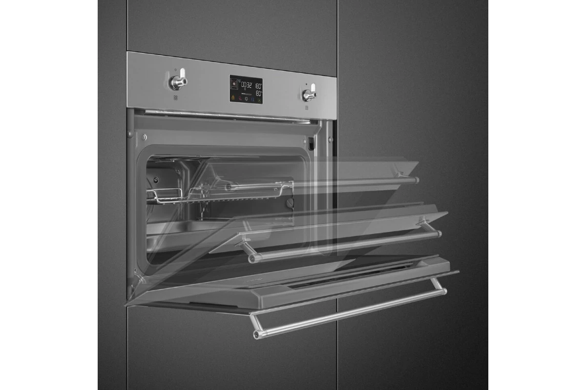 Компактный духовой шкаф с пароваркой Smeg SO4302S3X