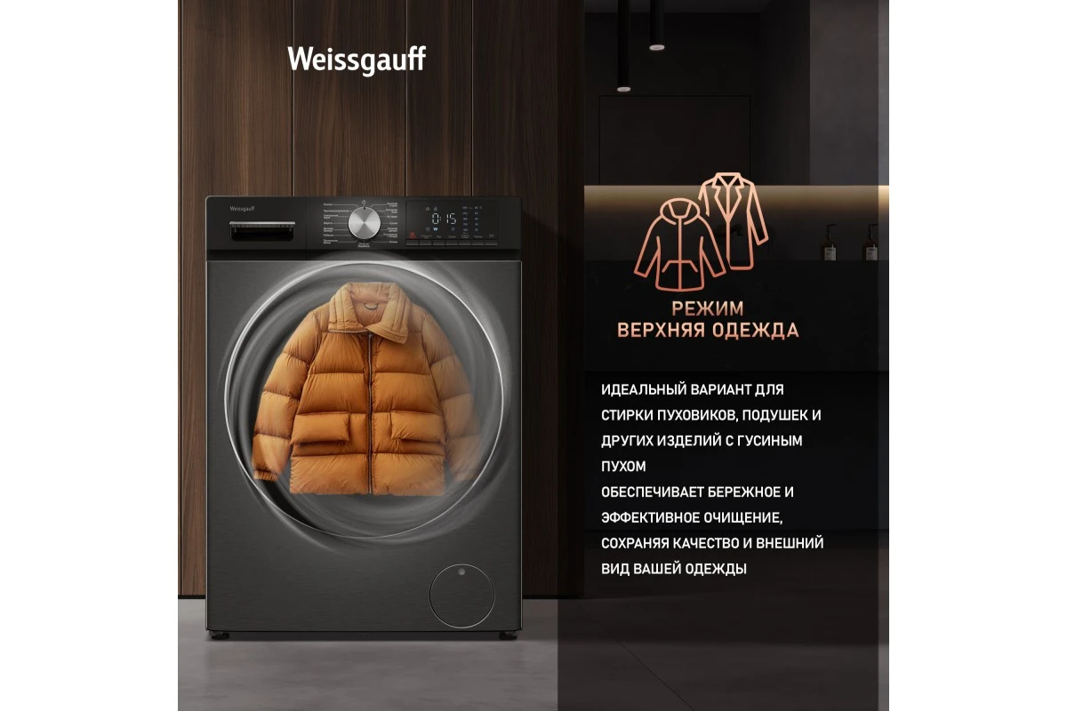 Стиральная машина с сушкой Weissgauff WMD 4148 D Grey