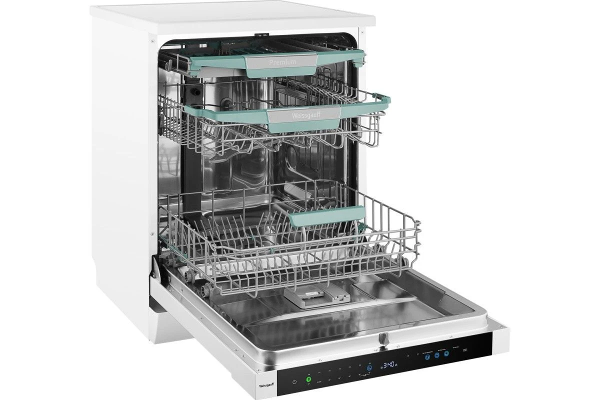 Посудомоечная машина с авто-открыванием и инвертором Weissgauff DW 6114 Inverter Touch AutoOpen White