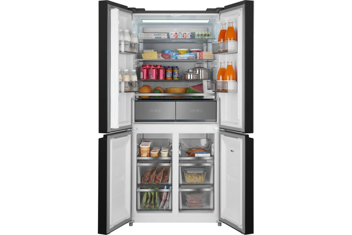 Отдельностоящий холодильник с инвертором Weissgauff WCD 590 NoFrost Inverter Premium Ecofresh Bru Steel Glass
