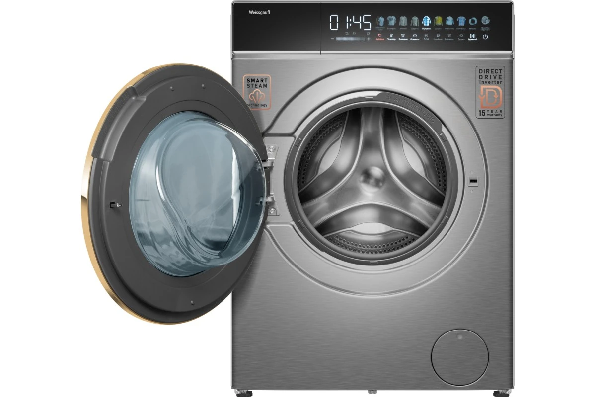 Стиральная машина с сушкой Weissgauff WMD 58411 Direct Drive Inverter Premium Steam Steel