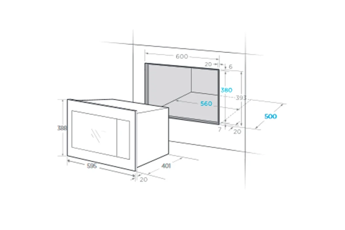 Встраиваемая СВЧ печь MIDEA TG925B8D-BL