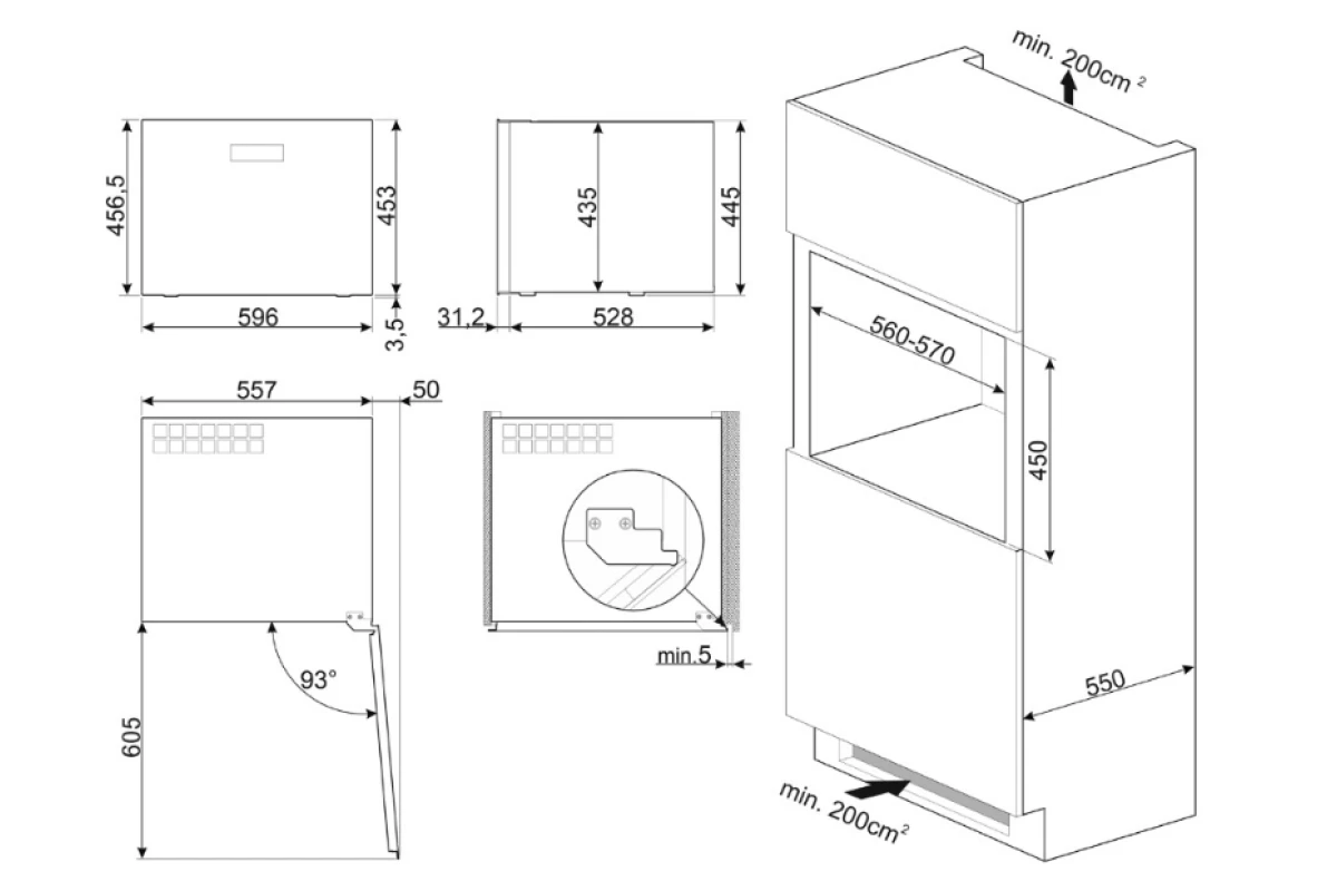 Встраиваемый холодильный шкаф для вина Smeg CVI620NRE