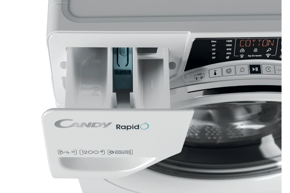 Узкая стиральная машина с сушкой Candy RapidO ROW42646DWMC-07