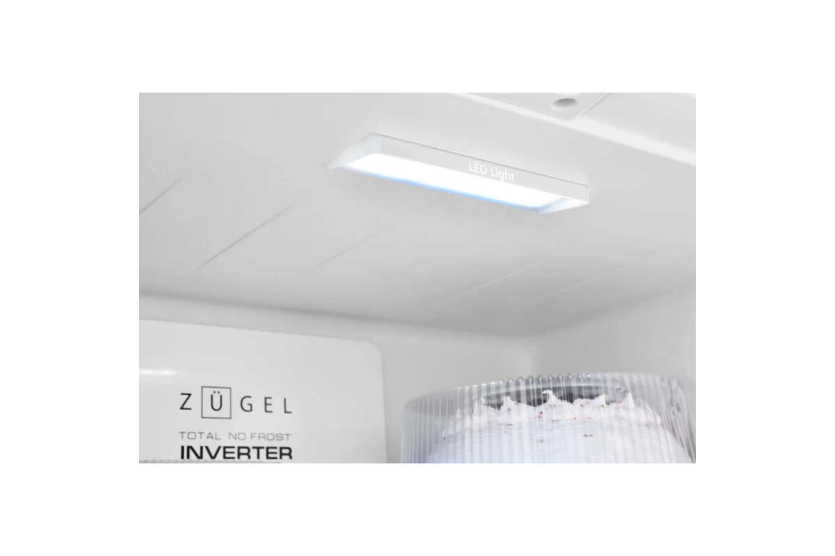 Холодильник Cross Door ZUGEL ZRCD430W, белое стекло
