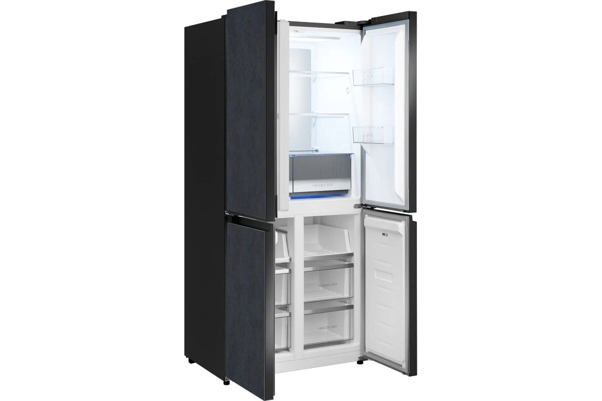 Отдельностоящий холодильник с инвертором Weissgauff WCD 450 Rock Glass NoFrost Inverter