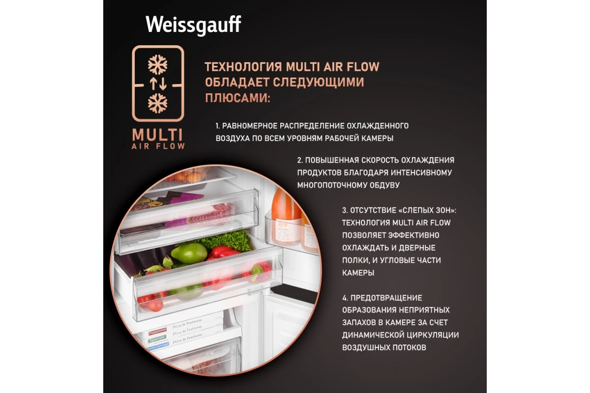 Встраиваемый холодильник Weissgauff WRKI 178 NFM