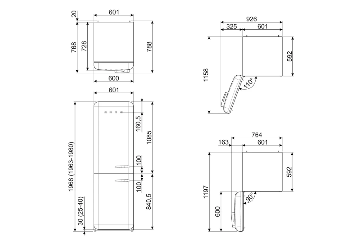 Холодильник Smeg FAB32LBL5