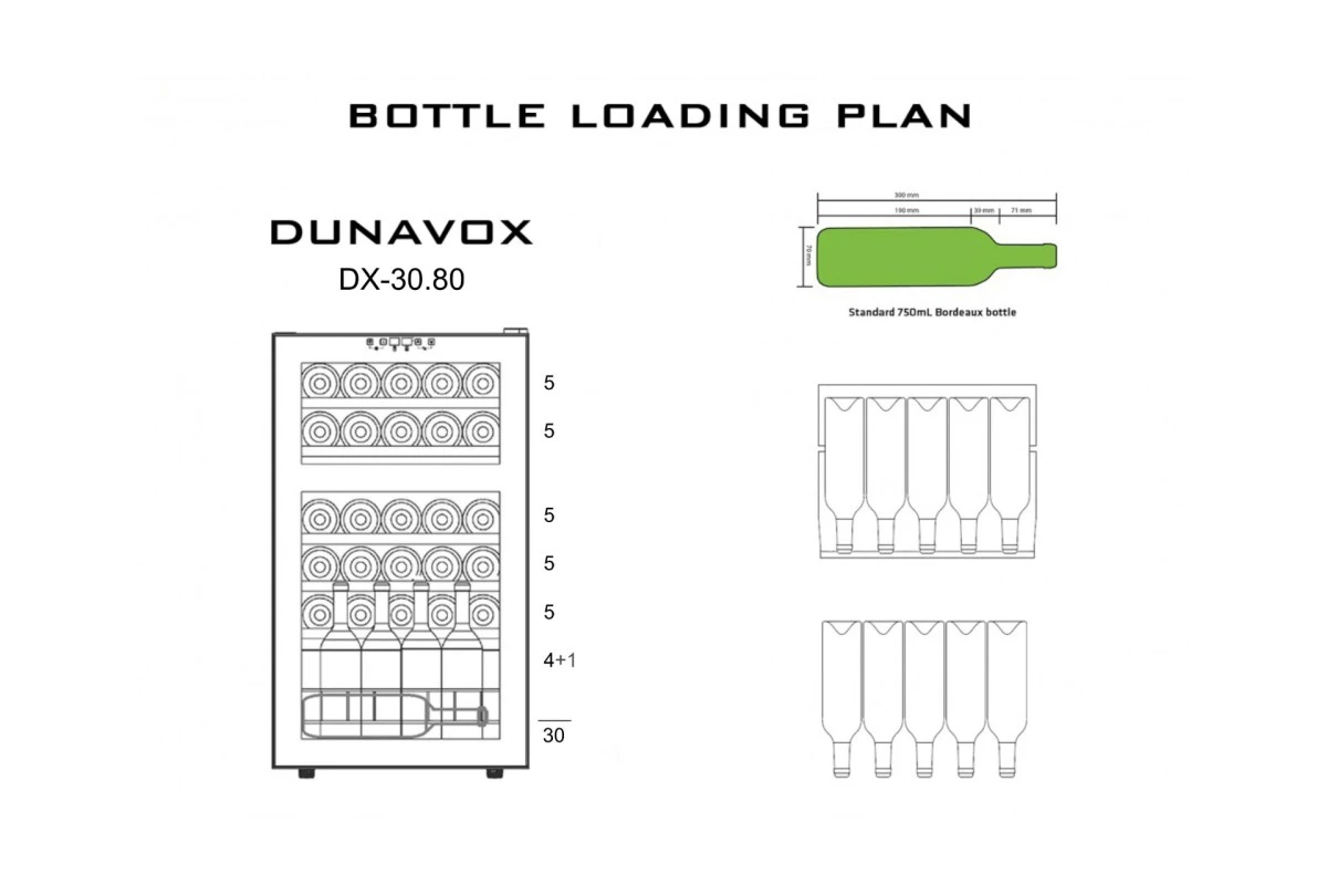 Винный шкаф Dunavox DX-30.80DK