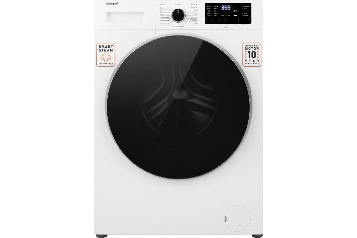 Стиральная машина с инвертором и паром Weissgauff WM 61212 DC Inverter Steam