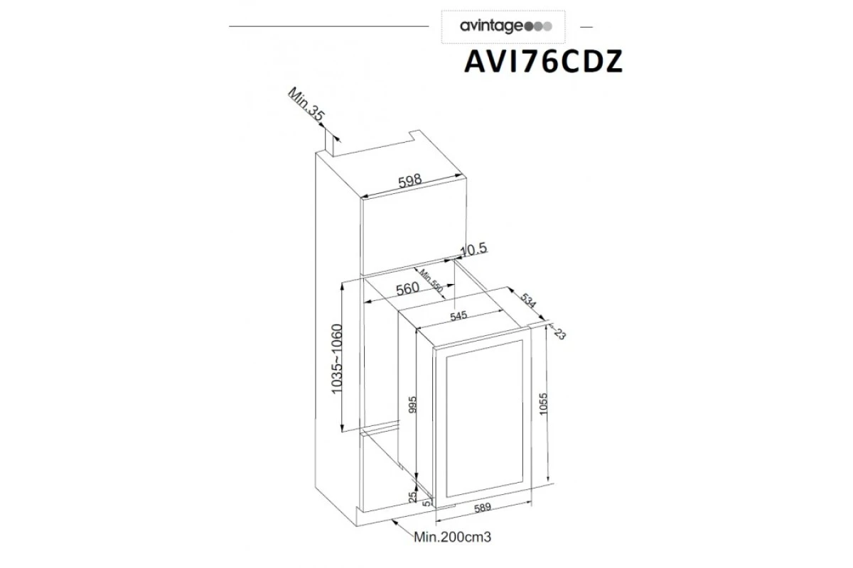 Двухзонный винный шкаф Avintage AVI76CDZ