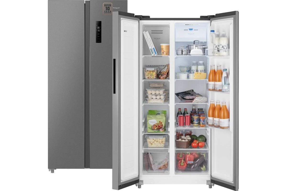 Отдельностоящий холодильник с инвертором Weissgauff WSBS 500 Inverter NoFrost Inox