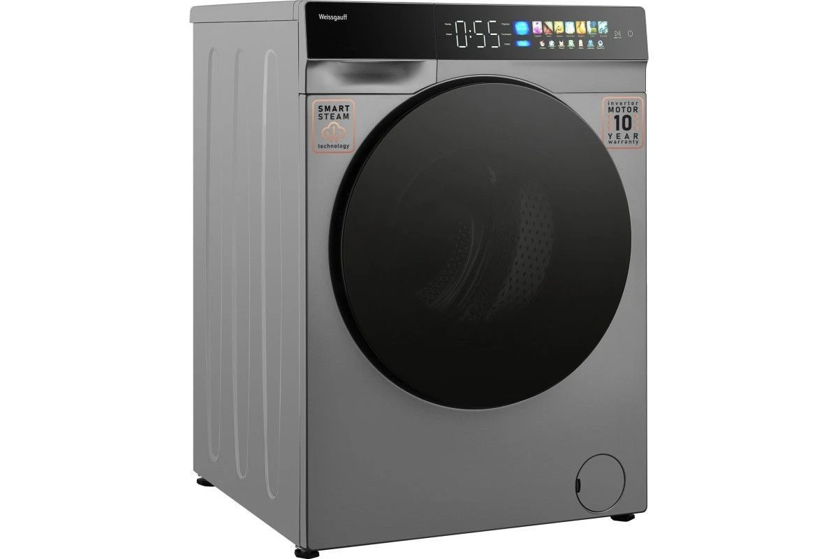 Стиральная машина с инвертором и паром Weissgauff WM 998 Full Touch DC Inverter Steam Silver