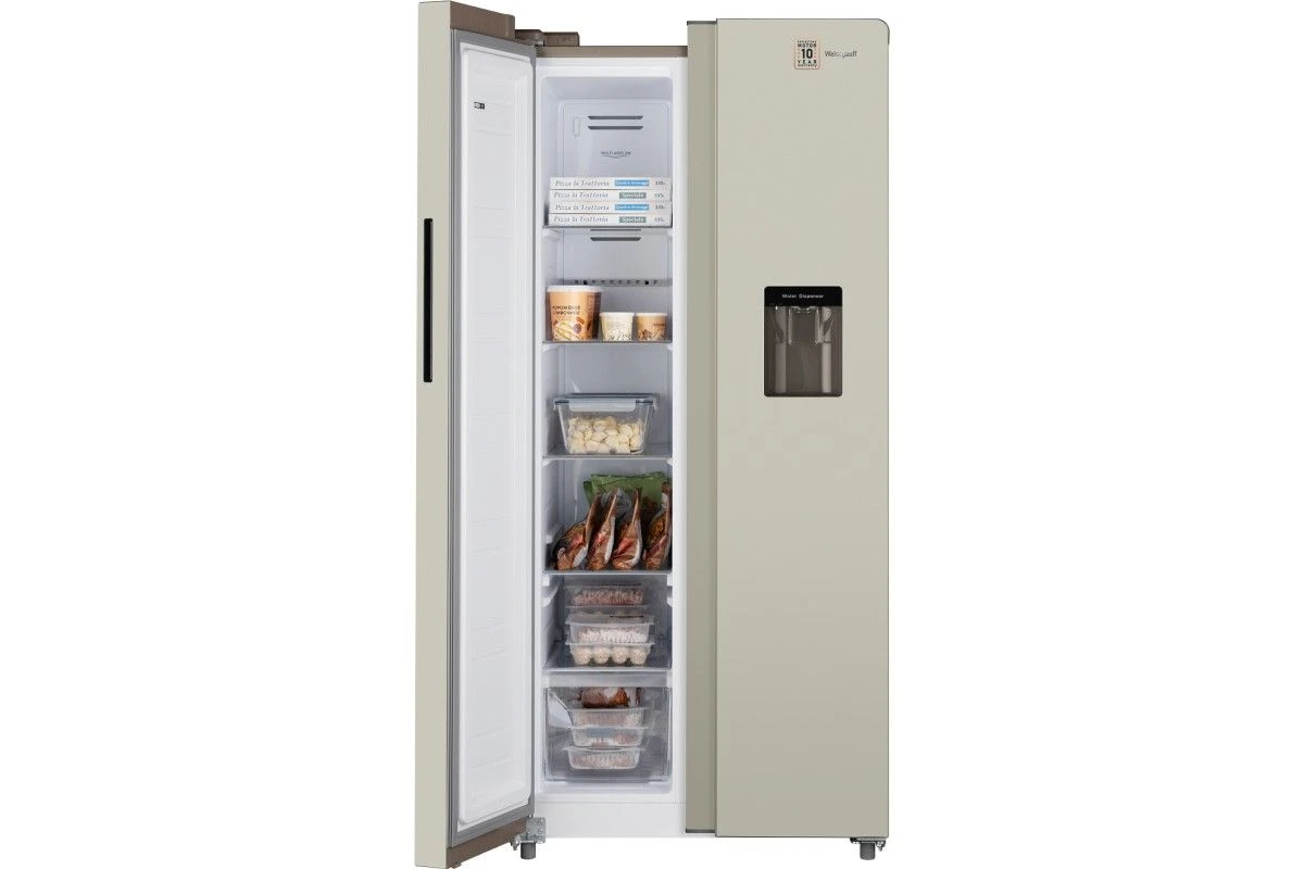 Отдельностоящий холодильник с инвертором и подачей воды Weissgauff WSBS 600 Be NoFrost Inverter Water Dispenser