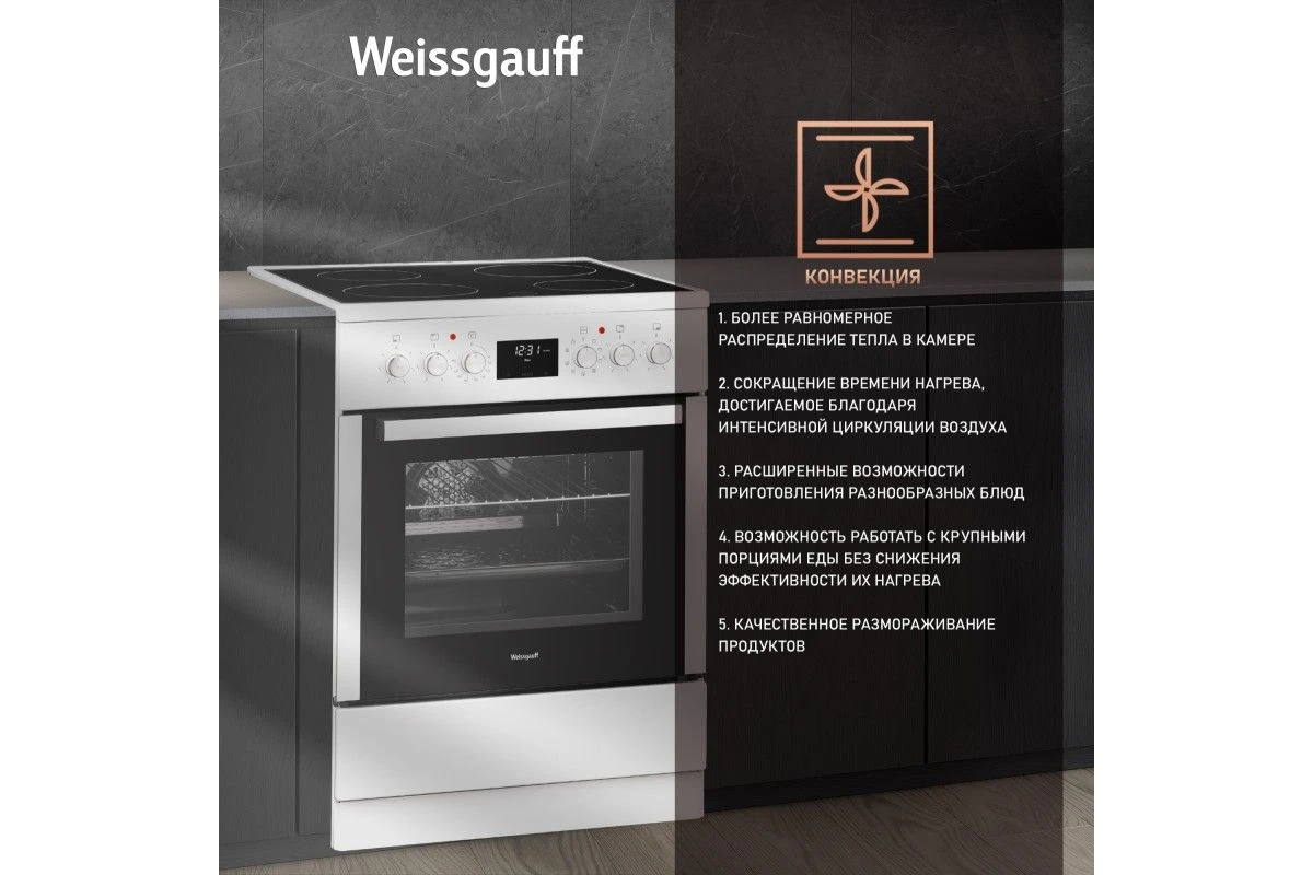 Электрическая плита Weissgauff WES E12V15 WE