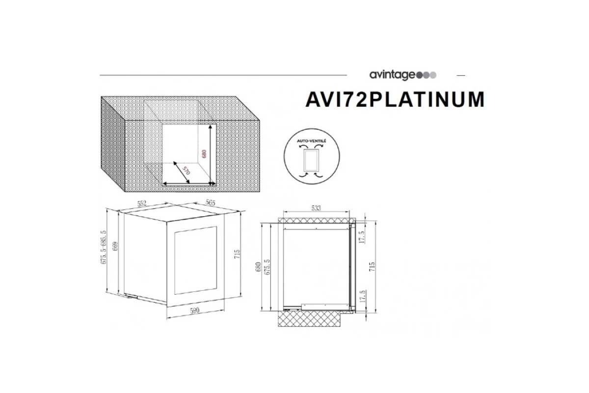 Двухзонный винный шкаф Avintage AVI72PLATINUM