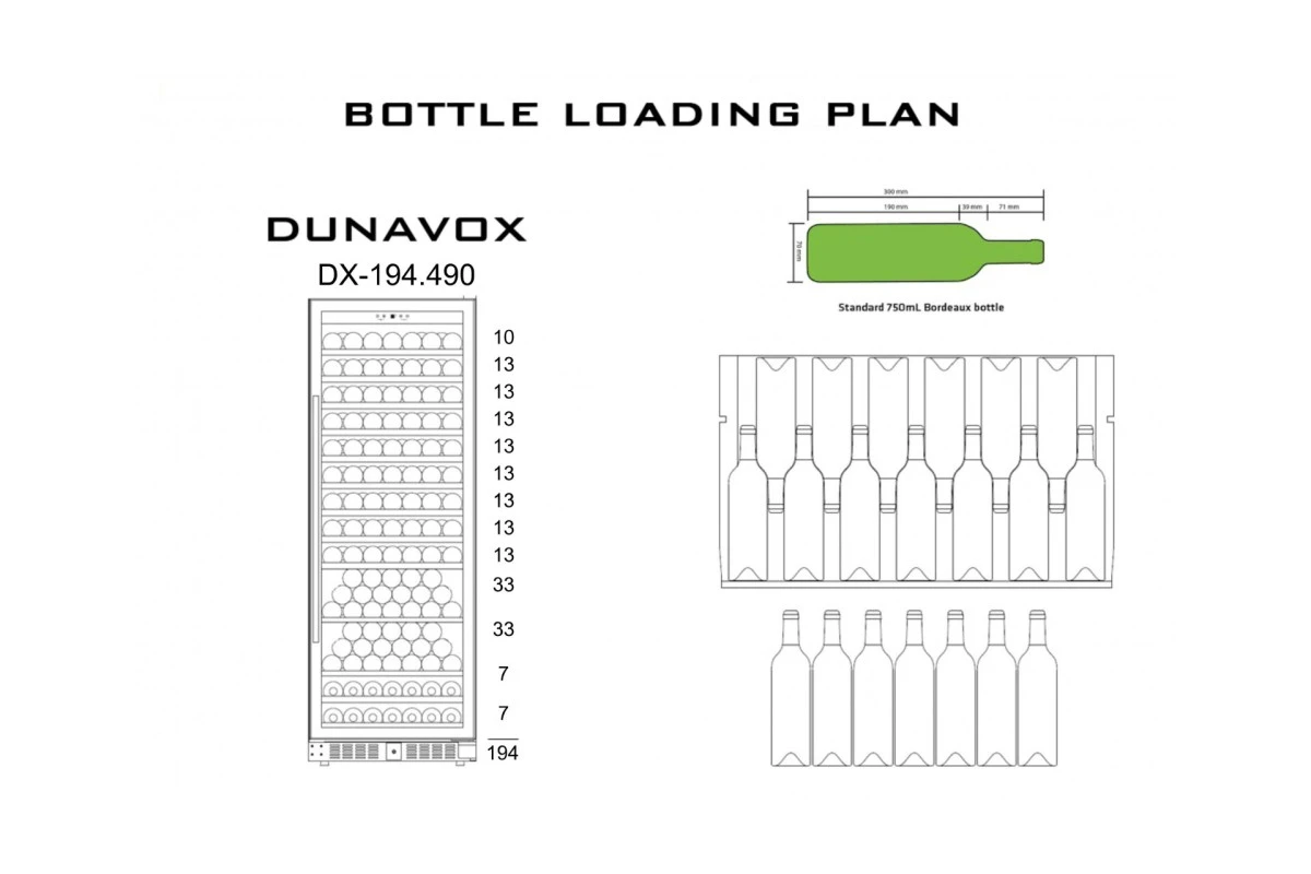 Винный шкаф Dunavox DX-194.490MBK