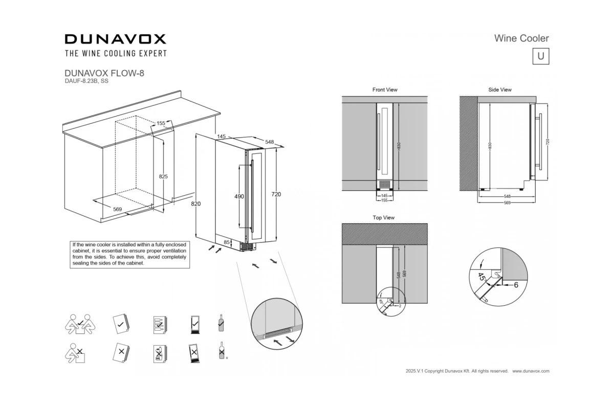 Винный шкаф Dunavox DAUF-8.23SS
