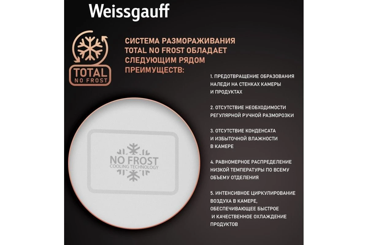 Отдельностоящий холодильник с инвертором Weissgauff WRK 2000 WGNF DC Inverter