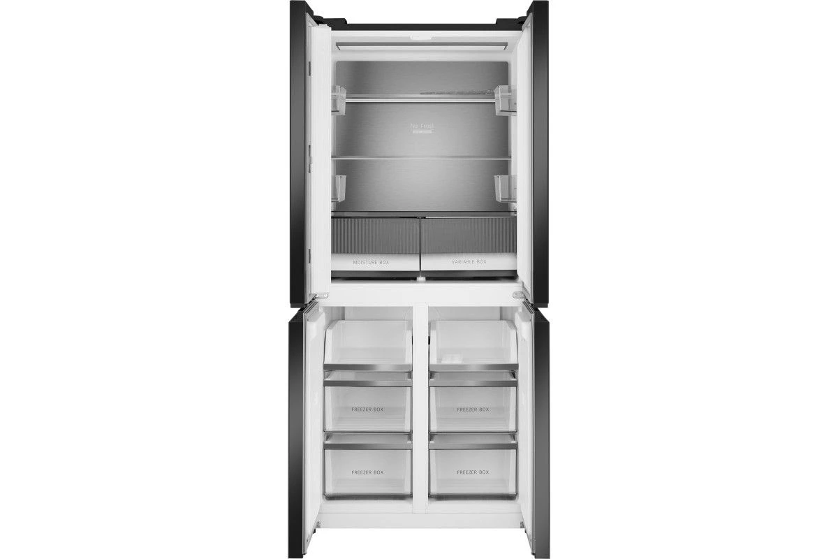 Отдельностоящий холодильник с инвертором Weissgauff WCD 450 Rock Glass NoFrost Inverter