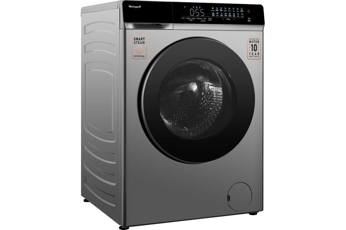 Стиральная машина с сушкой Weissgauff WMD 888 Touch Inverter Steam Silver