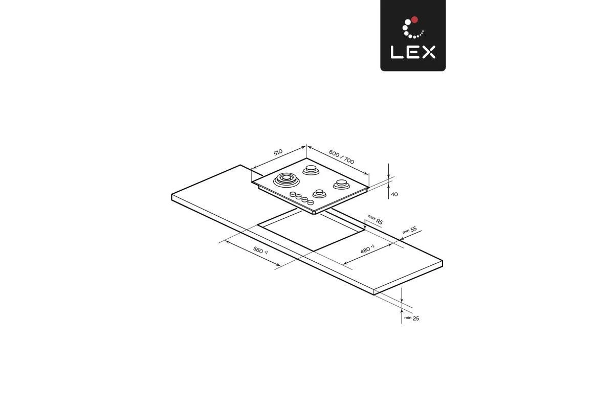 Варочная панель газовая LEX GVG 643A BBL