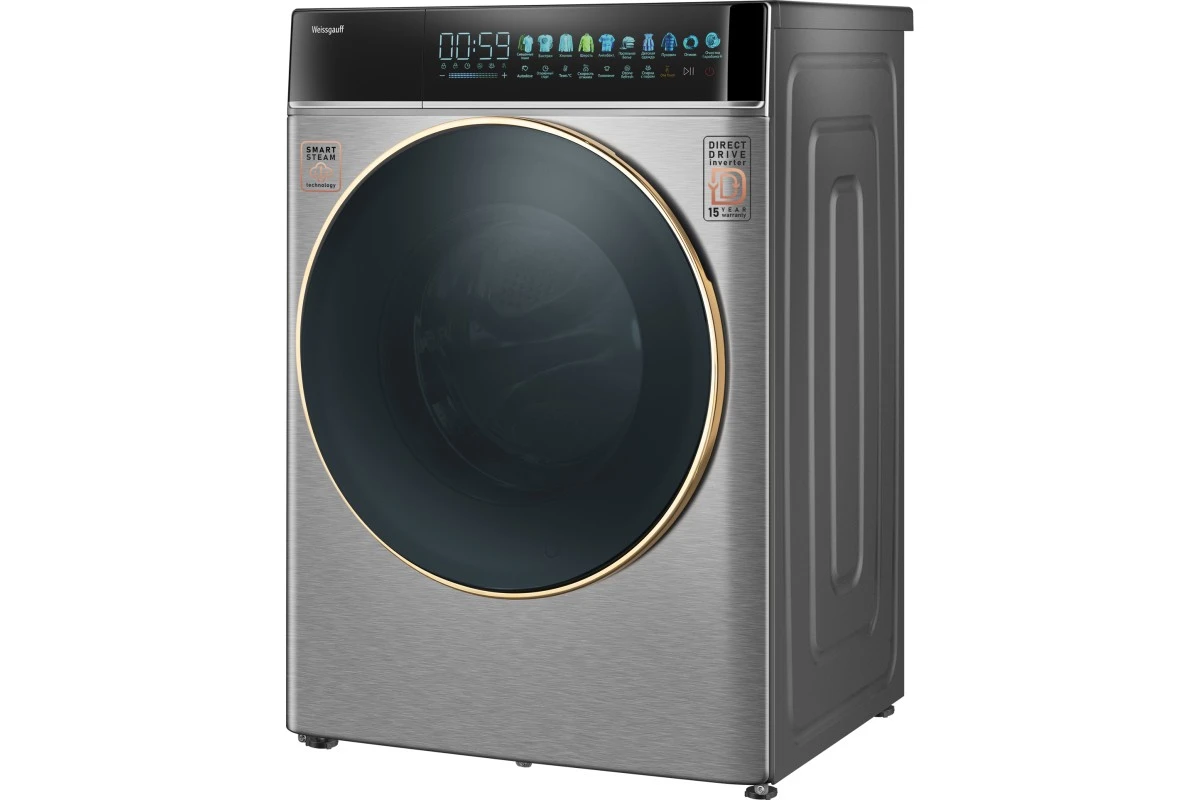 Стиральная машина с прямым приводом Weissgauff WM 58411 Direct Drive Inverter Premium Steam Steel